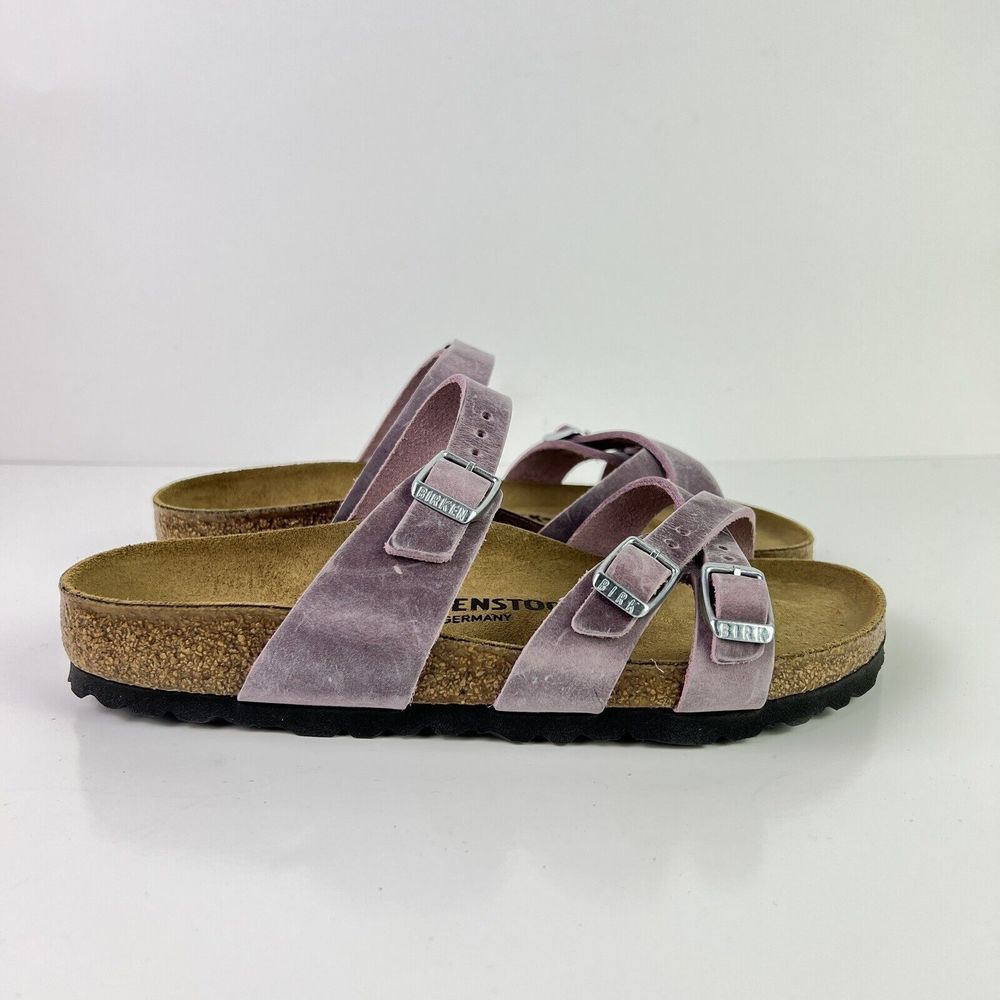 Birkenstock Womens Franca Oiled Leather Sandals Lavender Purple SZ 37 US 6